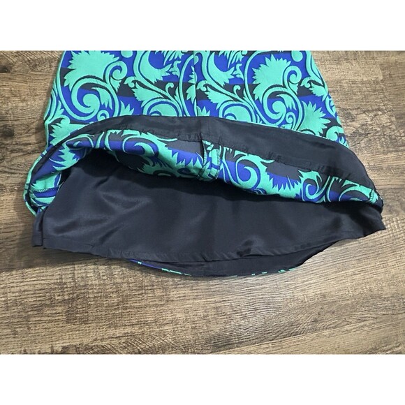 J.Crew Dress 0 G1061 Blue Green‎ Baroque Scroll Sheath Sleeveless Jacquard SP17 - Picture 12 of 13